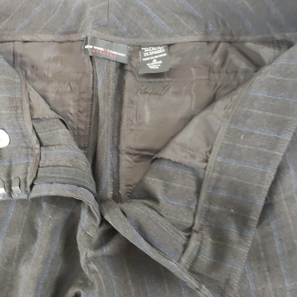 New York And Company SIZE 4 Gray Blue Stretch Dress Pants Womens Striped NY&Co - Picture 2 of 7